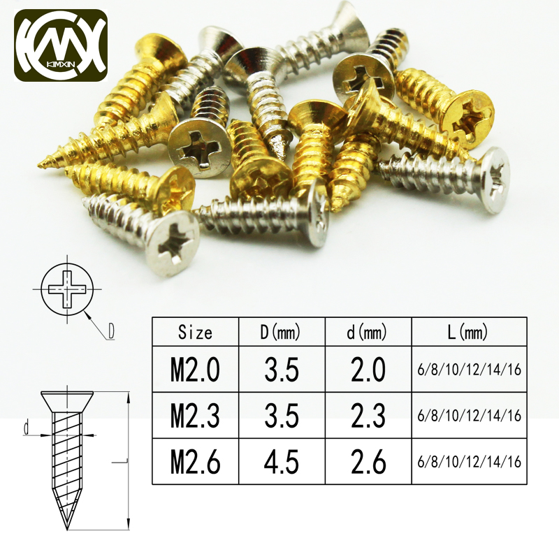 Woodworking Terms - 100個/ロット、木製ボックス用金具とセルフタッピングネジの長期販売、大量販売、仕様：M2*6/*8/*10/*12