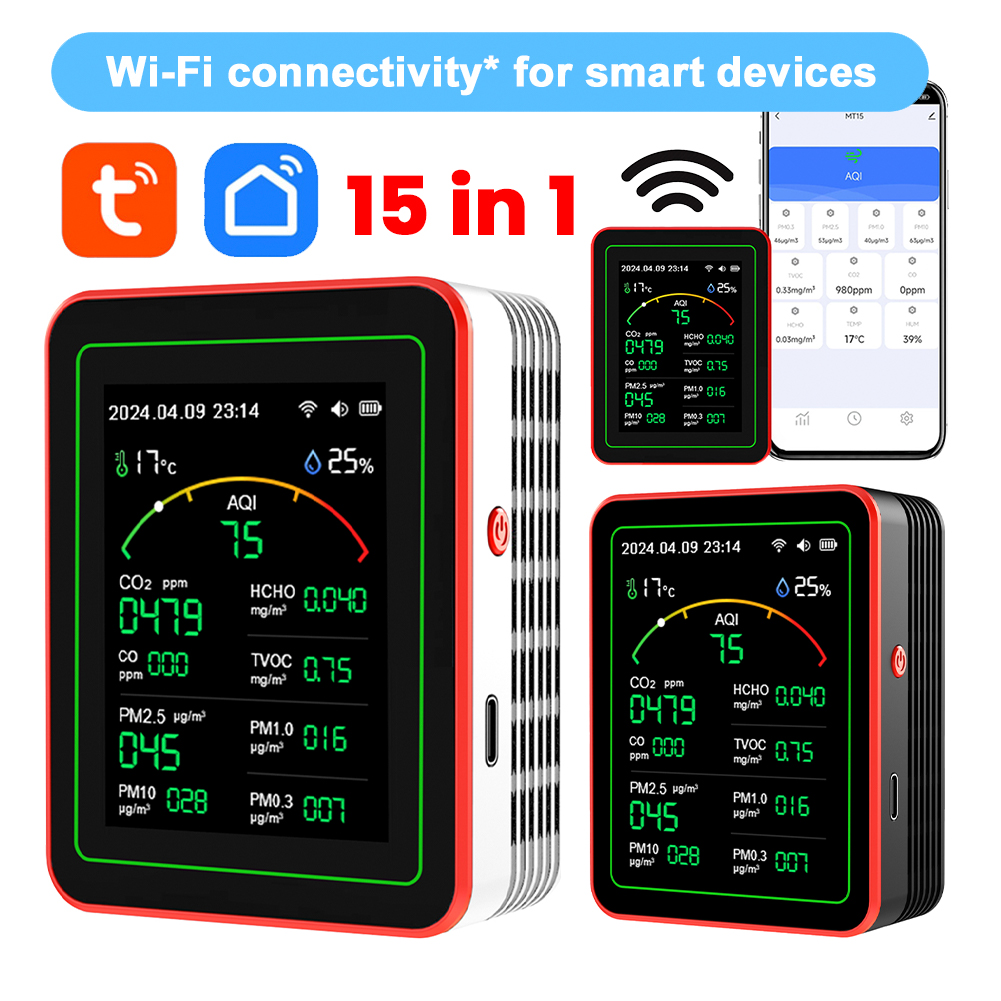 Woodworking Apps - Tuya WiFi 15-in-1 家庭用 CO CO2