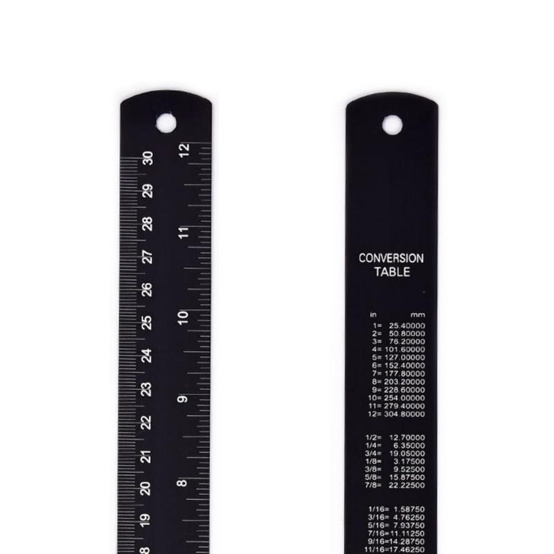 Woodworking Easy Projects - 読みやすいメトリック測定を備えた金属定規またはワークショップの使用のための多機能木工測定