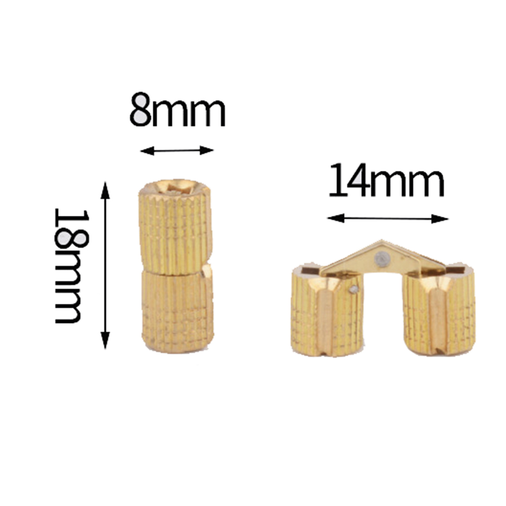 Woodworking Terms - ジュエリーボックスやクラフト用途向けのシリンダー型隠しドラムヒンジ4個セット 銅と亜鉛合金製 長期使用に最適
