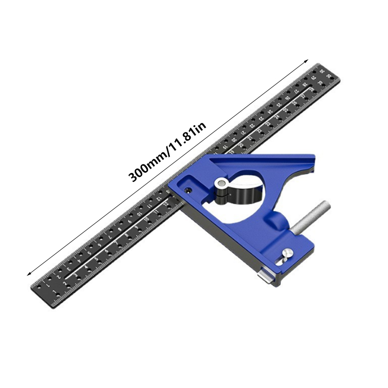 Woodworking Project Plans - 30 センチメートル精密マーキング直角定規 45/90 度穴角度定規工業用スクライブマーキングゲージ円を描く木工用