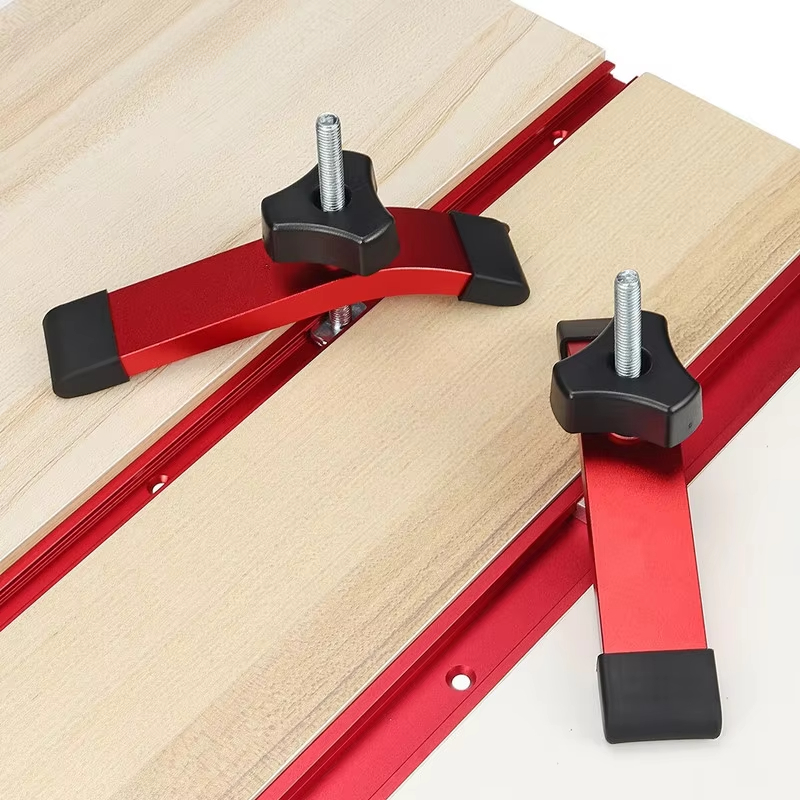 Woodworking Workbench - 1/2 個の速効性ホールドダウンクランプアルミプレスプレート木工 T スロットスライドブロック作業台テーブル用補助ツール