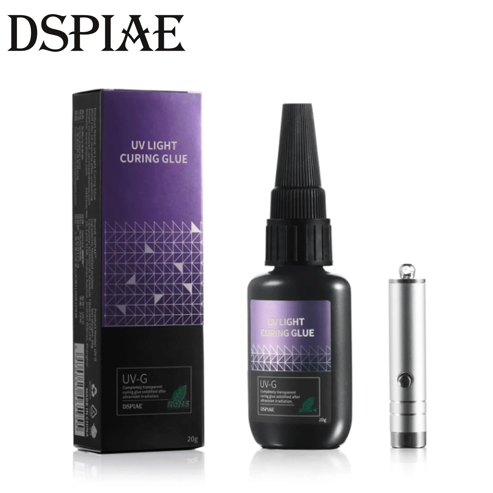 Woodworking Uv Light - DSPIAE-UV個の軽くたたく,透明な接着剤,中程度の長さ,UV-G, UV-GT, UV-GS,タッチ,ドライ,1分,200-400nm