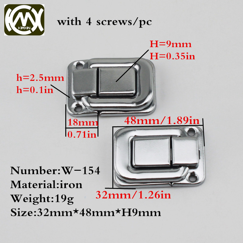 Woodworking Terms - 10pc 32*48 ミリメートル長期供給鉄シルバーツールボックスラッチハードウェアジュエリーボックスラッチトグルラッチ KIMXIN W-117