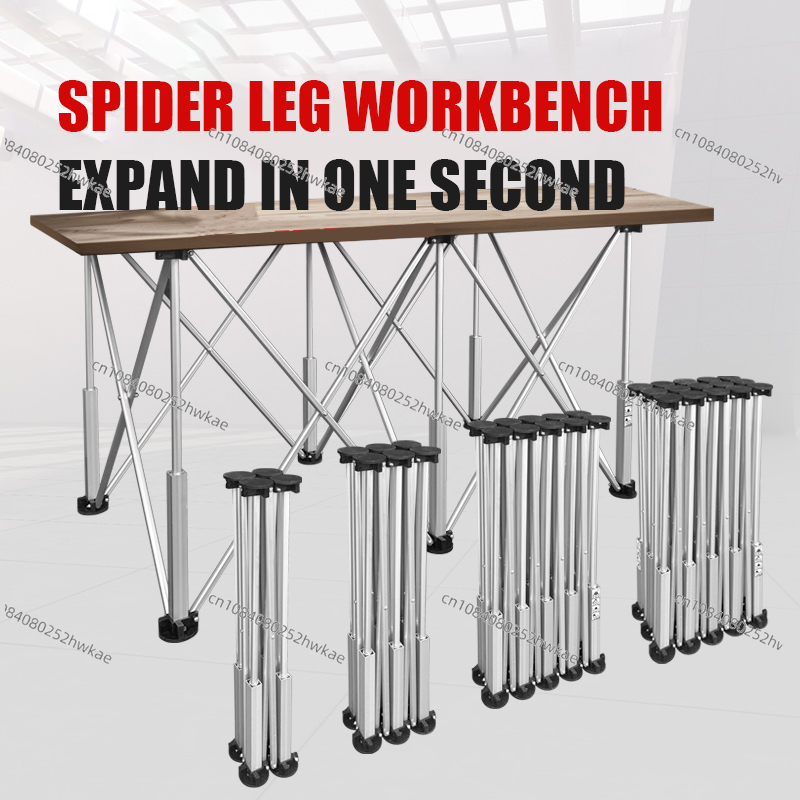 Woodworking Workbench - 折りたたみ式木工テーブルプレート、木材・ガラス・タイル切断用ポータブルスパイダーレッグワークベンチ（6本のスタンド脚付き）