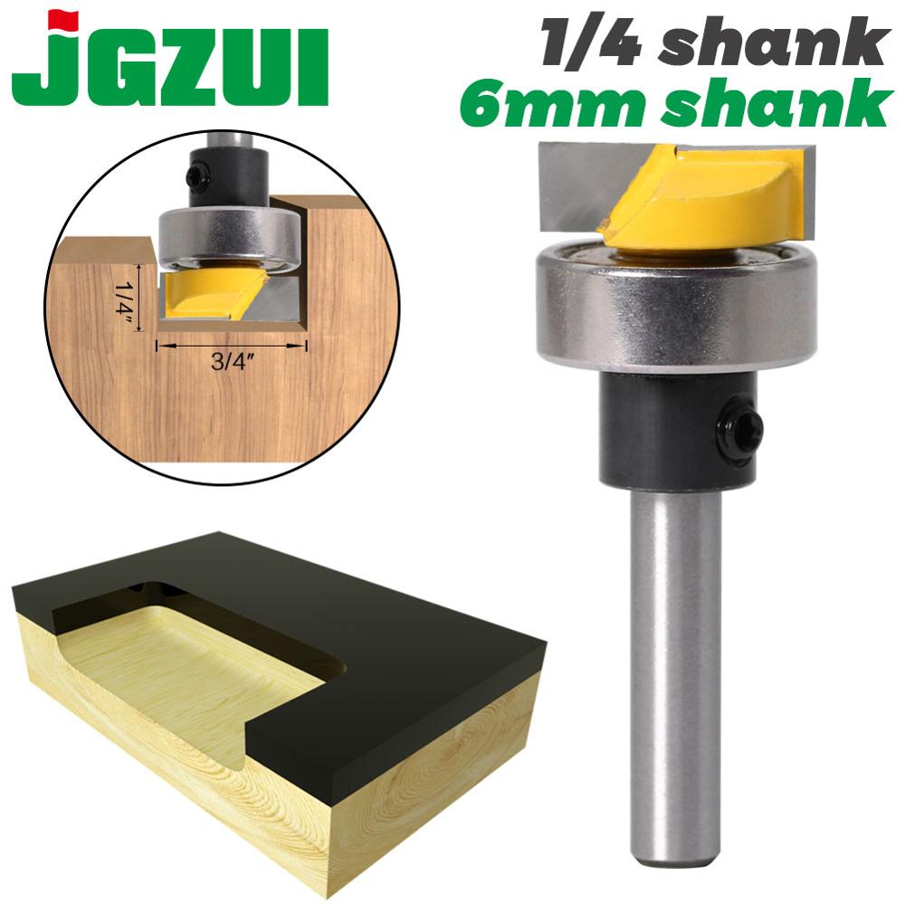 Woodworking Project Plans - JGZUI 6mmシャンク 1/4インチ テンプレートトリムルータービット - 底面クリーニング