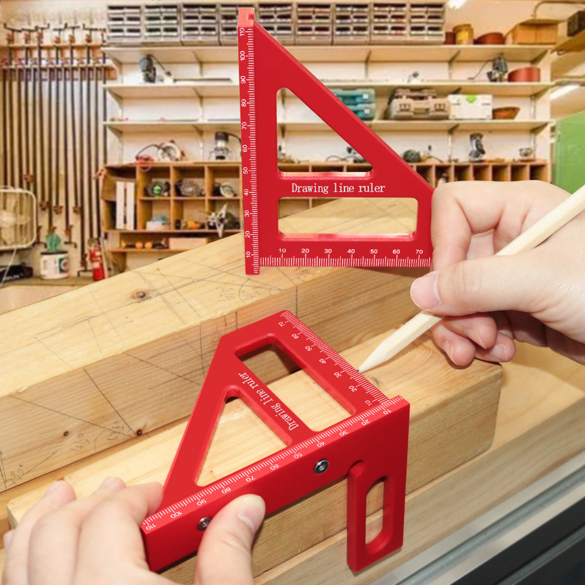 45 ° /90 °   多角度プラスチック製定規、木工用直 - Woodworking Project Plans のレビューと価格