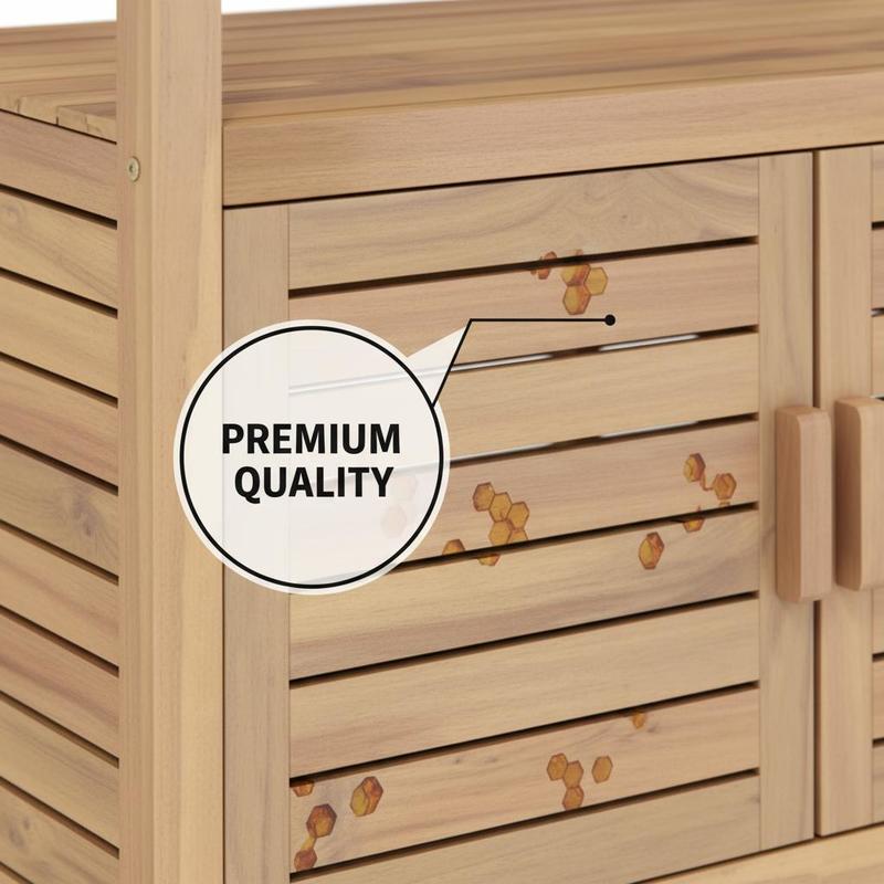 屋外用植木鉢置き台 アカシア材 ガーデンポッティングテーブル - Woodworking Workbench のレビューと価格