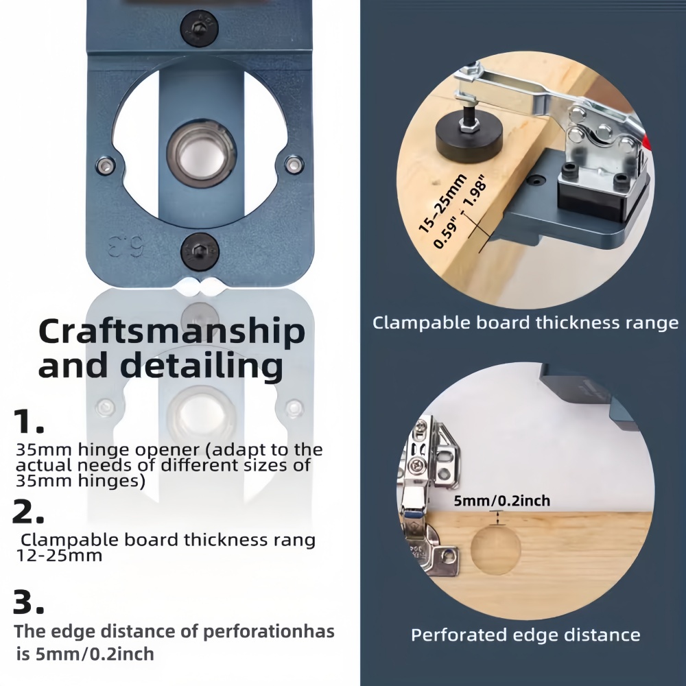 35mmヒンジジグキット - キャビネットドア用調整可能なド - Woodworking Project Plans のレビューと価格