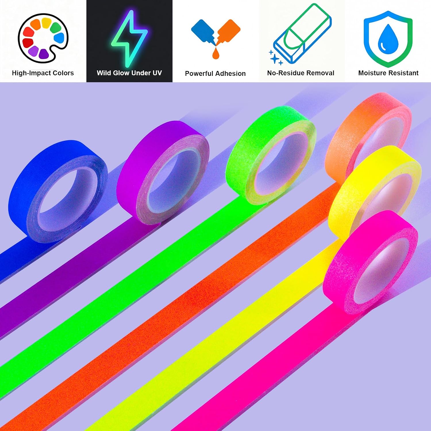 ネオンライト布テープ、UVパーティー蛍光テープ、誕生日やホリ - Woodworking Uv Light のレビューと価格