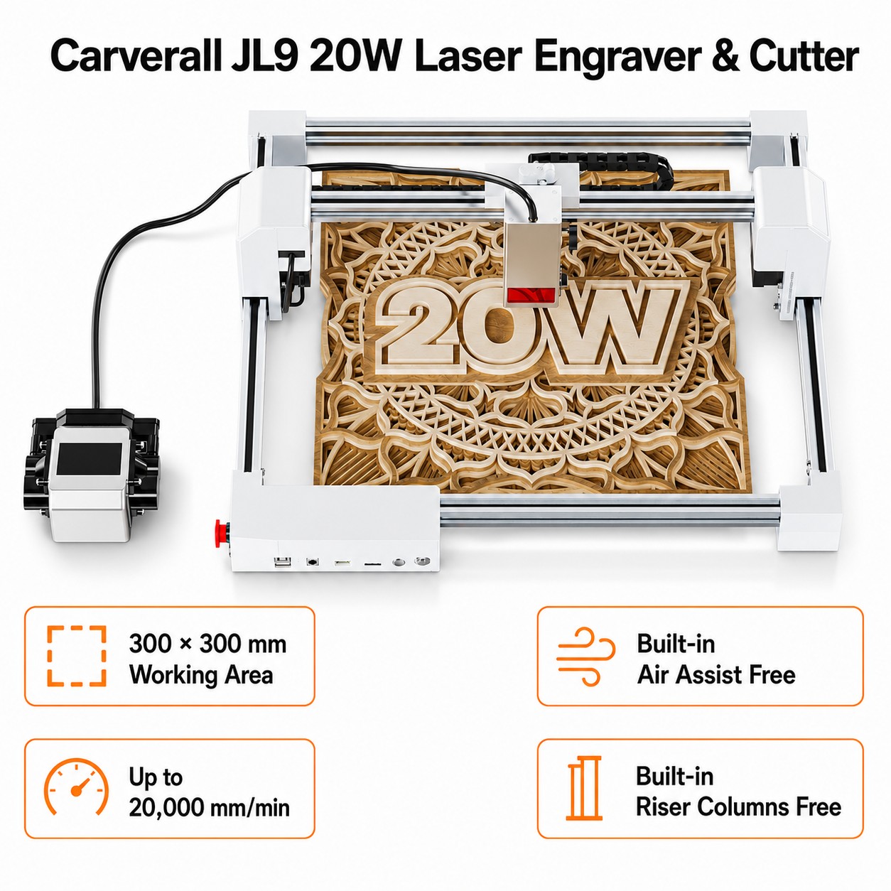 Carverall JL9 20W レーザー彫刻機・カッター - Woodworking Laser のレビューと価格