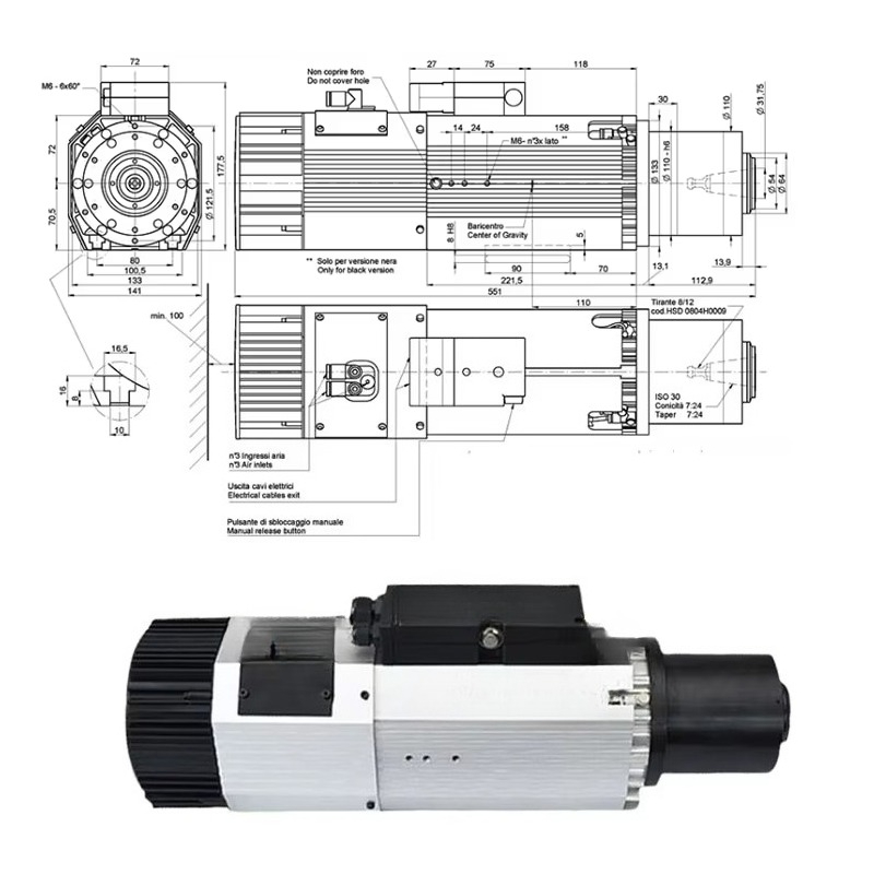 ホットセール 9kW ISO30 スチールスピンドルモーター - Woodworking Machinery For Sale のレビューと価格