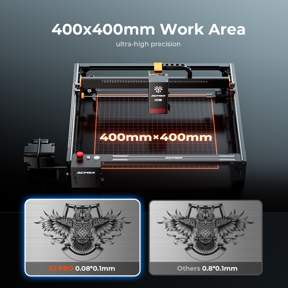 ACMER S2 PRO 36W/48W レーザー彫刻機 A - Woodworking Apps のレビューと価格